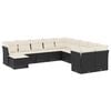 vidaXL Set canapele de grădină cu perne, 11 piese, negru, poliratan