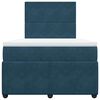vidaXL Pat box spring cu saltea, albastru &icirc;nchis, 120x200 cm, catifea