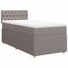 vidaXL Pat box spring cu saltea, gri taupe, 100x200 cm, textil