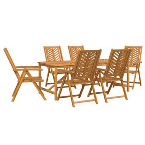 vidaXL Set de masă pentru grădină 7 pcs Maro Lemn Solid de Acacia