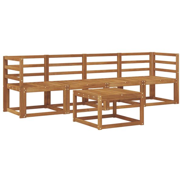 vidaXL Set de canapele de exterior 5 pcs natural Lemn Solid de Acacia