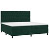 vidaXL Pat box spring cu saltea, verde &icirc;nchis, 200x200 cm, catifea