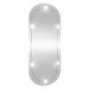 vidaXL Oglindă de perete cu lumini LED 25x60 cm oval sticlă