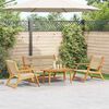 vidaXL Scaune de Grădină cu Masă 4 pcs Bej Lemn masiv de acacia