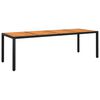 vidaXL Masă de grădină, negru, 250x100x75cm, lemn de acacia/poliratan