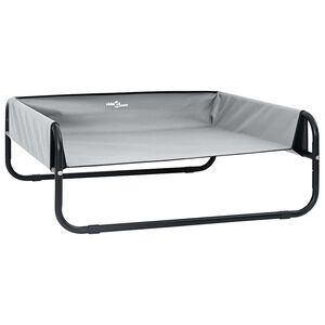 vidaXL Pat pentru c&acirc;ini Manual Gri deschis 57 x 57 x 24 cm Oțel
