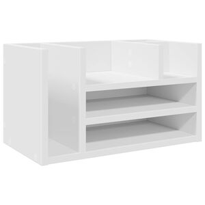 vidaXL Organizator de birou, alb, 44,5x24x25 cm, lemn prelucrat