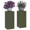 vidaXL Suport pentru plante 2 pcs Olivengrønn 24 x 24 x 55 cm Oțel