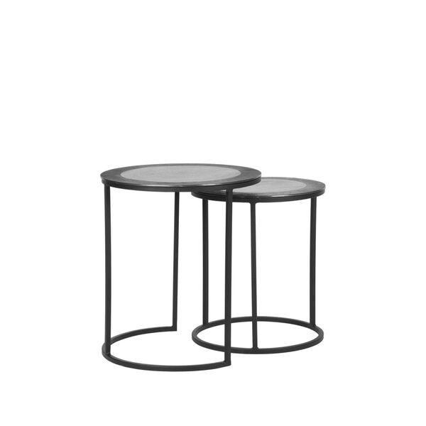 LABEL51 Set măsuțe de cafea Pair, 2 piese, frasin antichizat