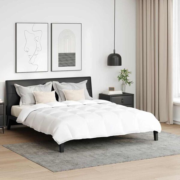 vidaXL Set de Pături cu pernă 3 pcs Alb Pene de rață