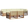 vidaXL Set de canapele de exterior 7 buc. Natural și Crem