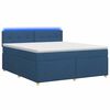vidaXL Pat boxspring cu saltea albastru 140 x 200 cm Țesătură