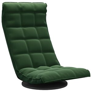 vidaXL Scaun de podea pivotant, verde &icirc;nchis, catifea