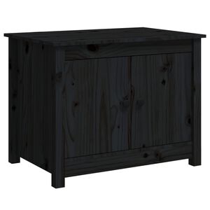vidaXL Măsuță de cafea, negru, 71x49x55 cm, lemn masiv de pin
