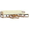 vidaXL Set de canapele de exterior cu pernă 6 pcs Natural și Crem