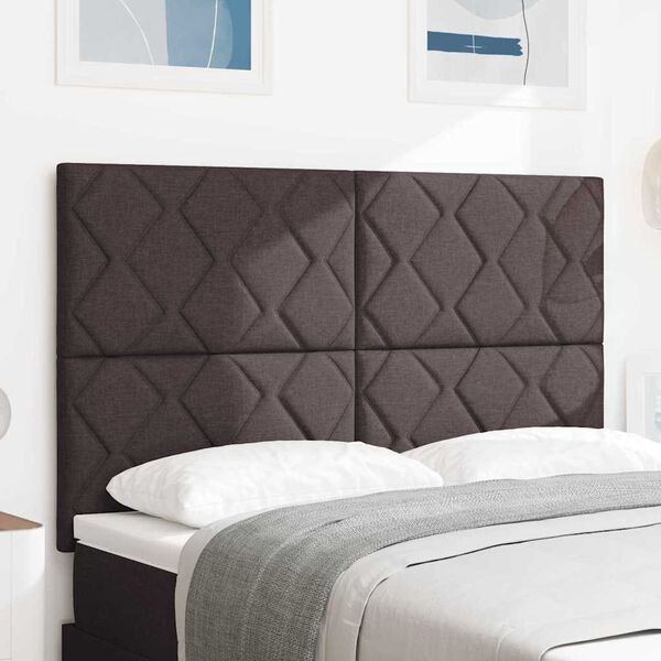 vidaXL Tăblie cap cu headboard Maro &icirc;nchis 144 cm Piele artificială
