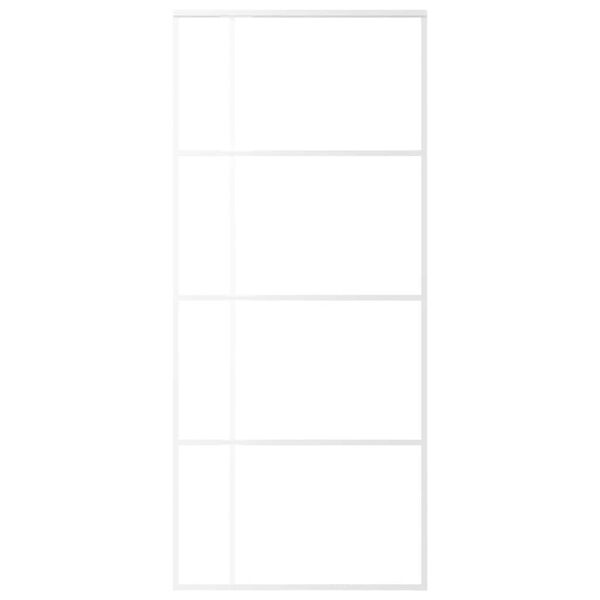 vidaXL Ușă glisantă, alb, 90x205 cm, sticlă ESG și aluminiu