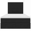 vidaXL Pat cu saltea și LED cu saltea Negru 120 x 200 cm Catifea