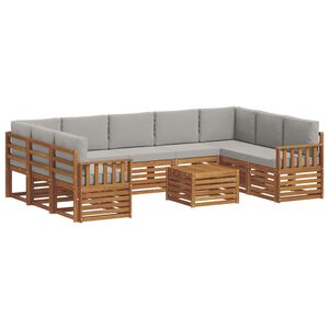 vidaXL Seturi de canapele cu pernă 10 pcs Gri natural și deschis