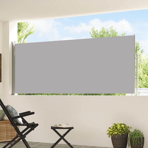 vidaXL Copertină laterală retractabilă de terasă, gri, 120 x 500 cm