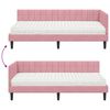 vidaXL Cadru de pat colțar cu saltea cu headboard 2 pcs Gri Catifea