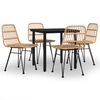 vidaXL Set mobilier de grădină, 5 piese, poliratan