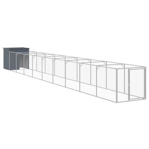 vidaXL Cușcă c&acirc;ine cu țarc antracit 110x1017x110 cm oțel galvanizat