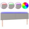 vidaXL Tăblie de pat cu LED, gri deschis, 160x5x78/88 cm, textil