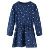 vidaXL Rochie pentru copii cu m&acirc;neci lungi, bleumarin, 104