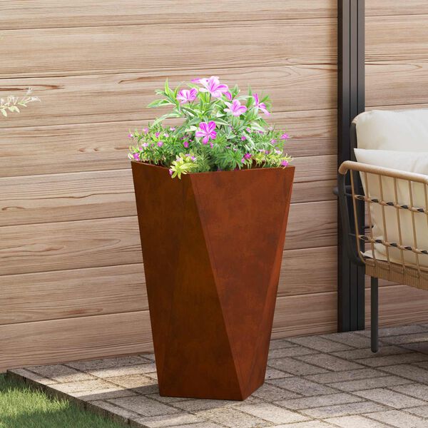 vidaXL Jardinieră 2 pcs Ruginit 40 x 40 x 75 cm