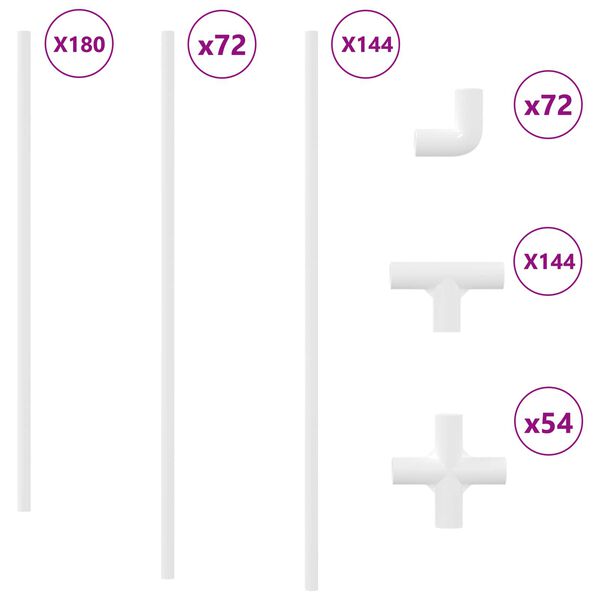 vidaXL Țeavă PVC 29 pcs Alb Mterialpp și PE