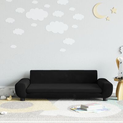 vidaXL Canapea pentru copii, negru, 100x54x33 cm, catifea