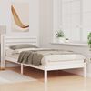 vidaXL Cadru de pat cu headboard Alb 90 x 210 cm Lemn de pin masiv