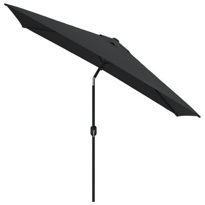 vidaXL Umbrelă de soare cu stâlp metalic, negru, 300 x 200 cm