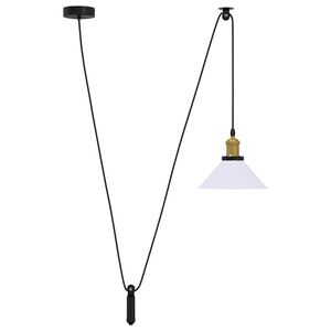 vidaXL Lampă suspendată reglabilă pe &icirc;nălțime E27 alb lucios metal