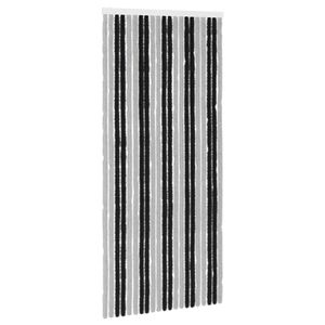 vidaXL Perdea pentru insecte din chenille Gri și negru 90 x 200 cm