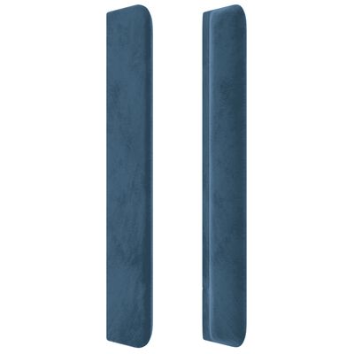 vidaXL Pat box spring cu saltea, albastru închis, 100x200 cm, catifea