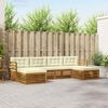 vidaXL Seturi de canapele 6 pcs Natural și Crem Lemn Solid de Acacia