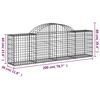 vidaXL Coșuri gabion arcuite 4 buc, 200x30x60/80 cm, fier galvanizat
