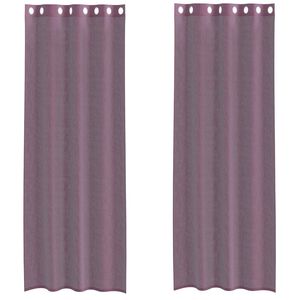 vidaXL Perdele Voile cu Oelii 2 buc Violet 140x260 cm