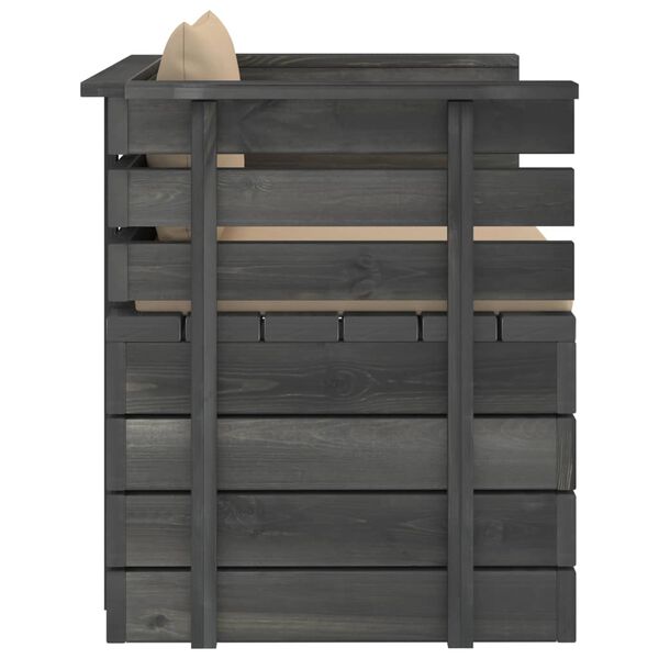 vidaXL Fotoliu de grădină cu perne, lemn de pin