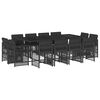 vidaXL Set mobilier de grădină cu perne, 13 piese, negru, poliratan