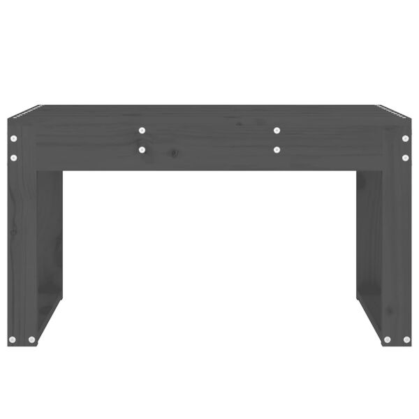 vidaXL Bancă de grădină, gri, 80x38x45 cm, lemn masiv de pin