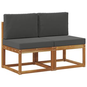 vidaXL 2 Bucată Canapea Medie pentru Exterior Lemn Solid de Acacia