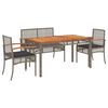 vidaXL Set mobilier de grădină cu perne, 4 piese, gri, poliratan
