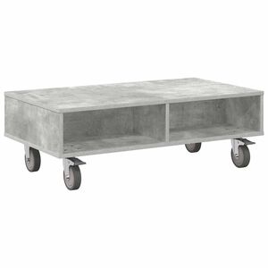vidaXL Masă laterală cu roți Gri din beton 90 x 50 x 30 cm