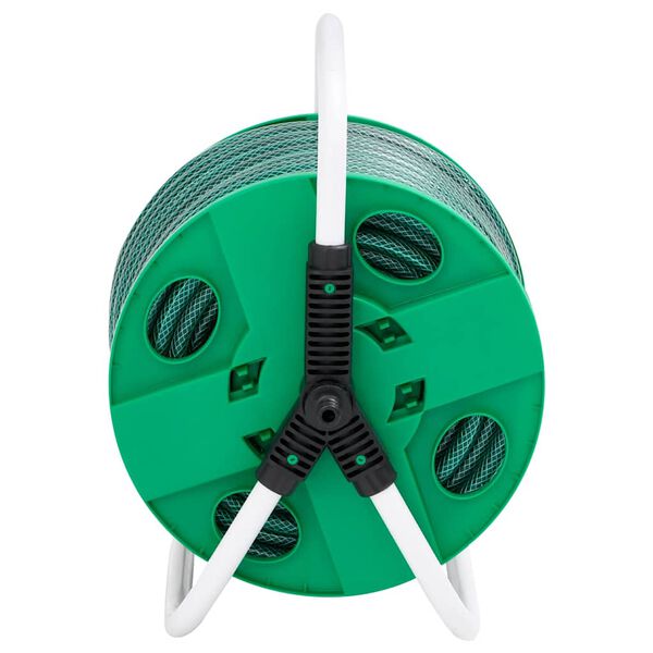 vidaXL Tambur furtun autonom verde set racorduri furtun 0,5" 50 m PVC