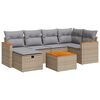 vidaXL Set canapele de grădină, 7 piese, cu perne, bej, poliratan