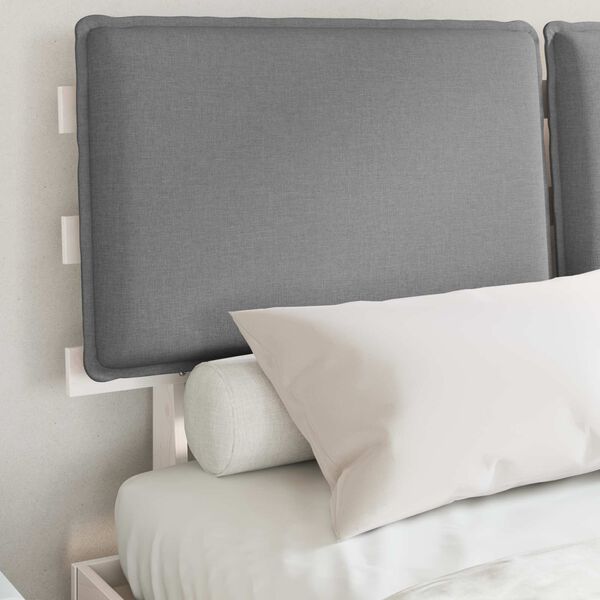 vidaXL Cadru de pat cu tăblie tapițată Gri deschis 160 x 200 cm