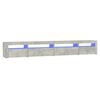 vidaXL Comodă TV cu lumini LED, gri beton, 270x35x40 cm